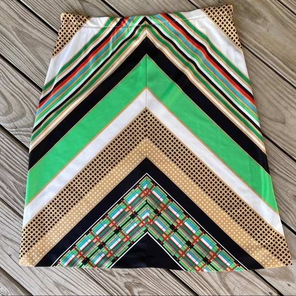 Vintage 70s polyester skirt plus size 18 striped - Picture 1 of 5